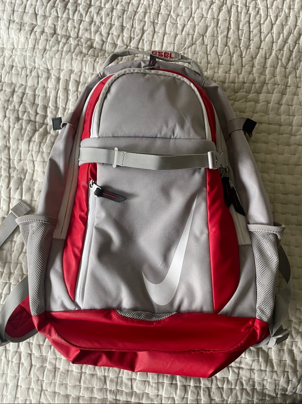 EUC Nike Baseball Backpack red gray